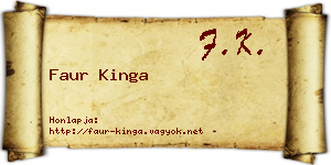 Faur Kinga névjegykártya
